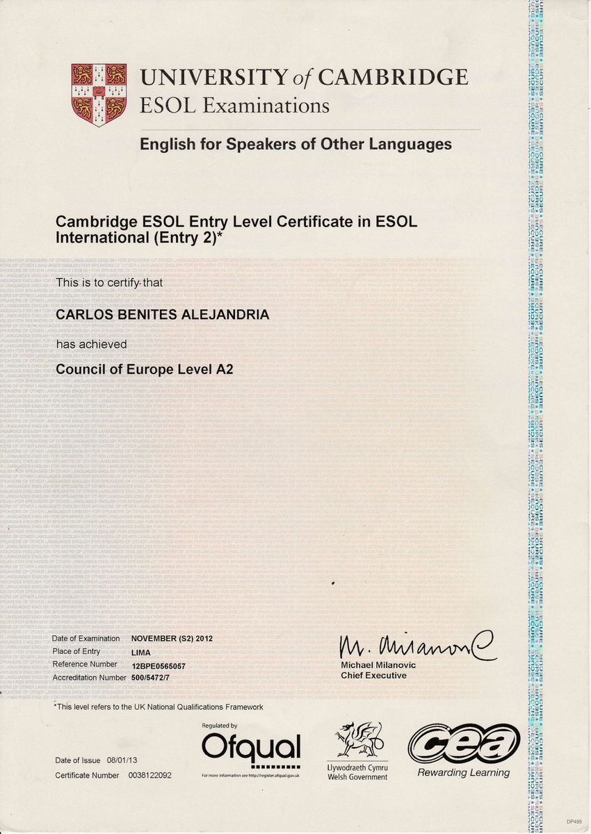 Cambridge English Certificate
